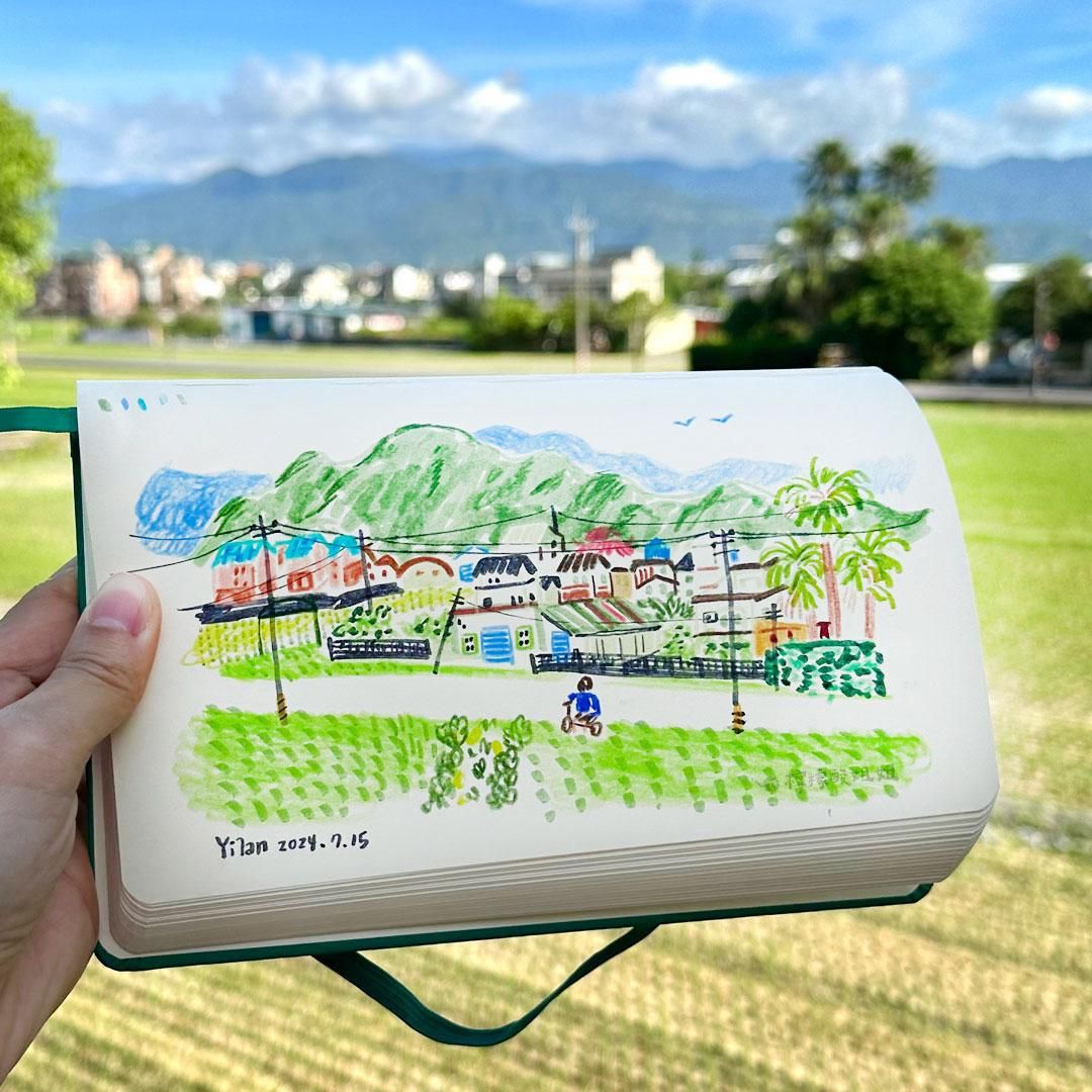 宜蘭稻田速寫