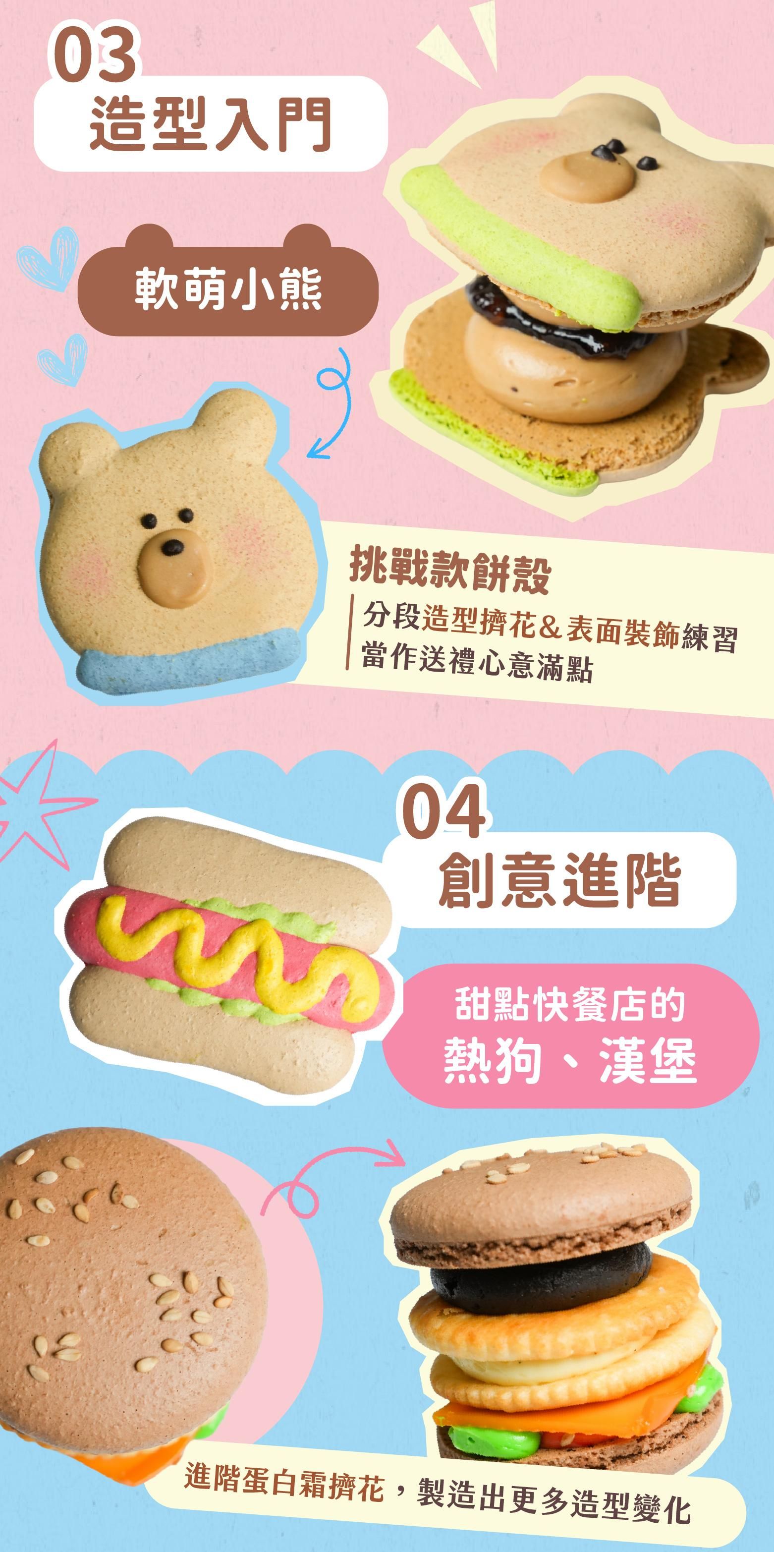 創意造型餅殼：小熊造型餅殼、熱狗造型餅殼和漢堡造型餅殼