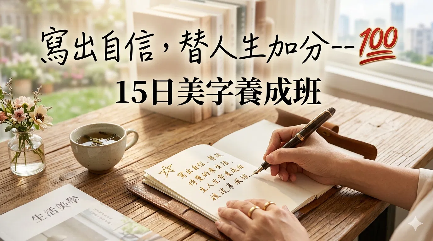 歡慶100集/輸入new再折100，9/9 (三)00：00活動結束。快速入門/超級有效/290 位學員口碑狂推-讓自己擁有一個重新寫好字的機會❤️一天1課， 輕鬆學會寫字的底層邏輯，15日打造吸睛字體/獨門學習心法-療癒自我，找回筆尖上的自信-- -💯15日美字養成班/✍️- 重建字體結構，引爆你的字體革命！