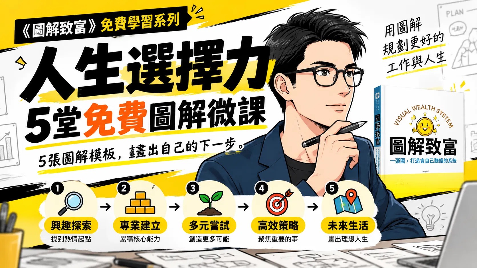 《圖解致富》人生選擇力｜5 堂免費圖解微課