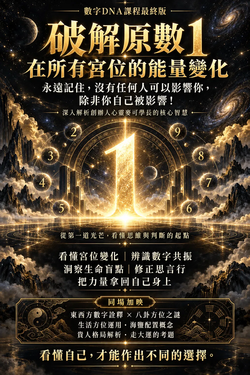 數字DNA課程最終版：破解原數1在所有宮位的能量變化