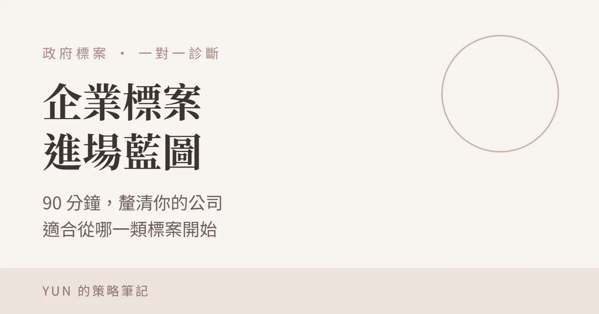 企業標案進場藍圖｜一對一診斷