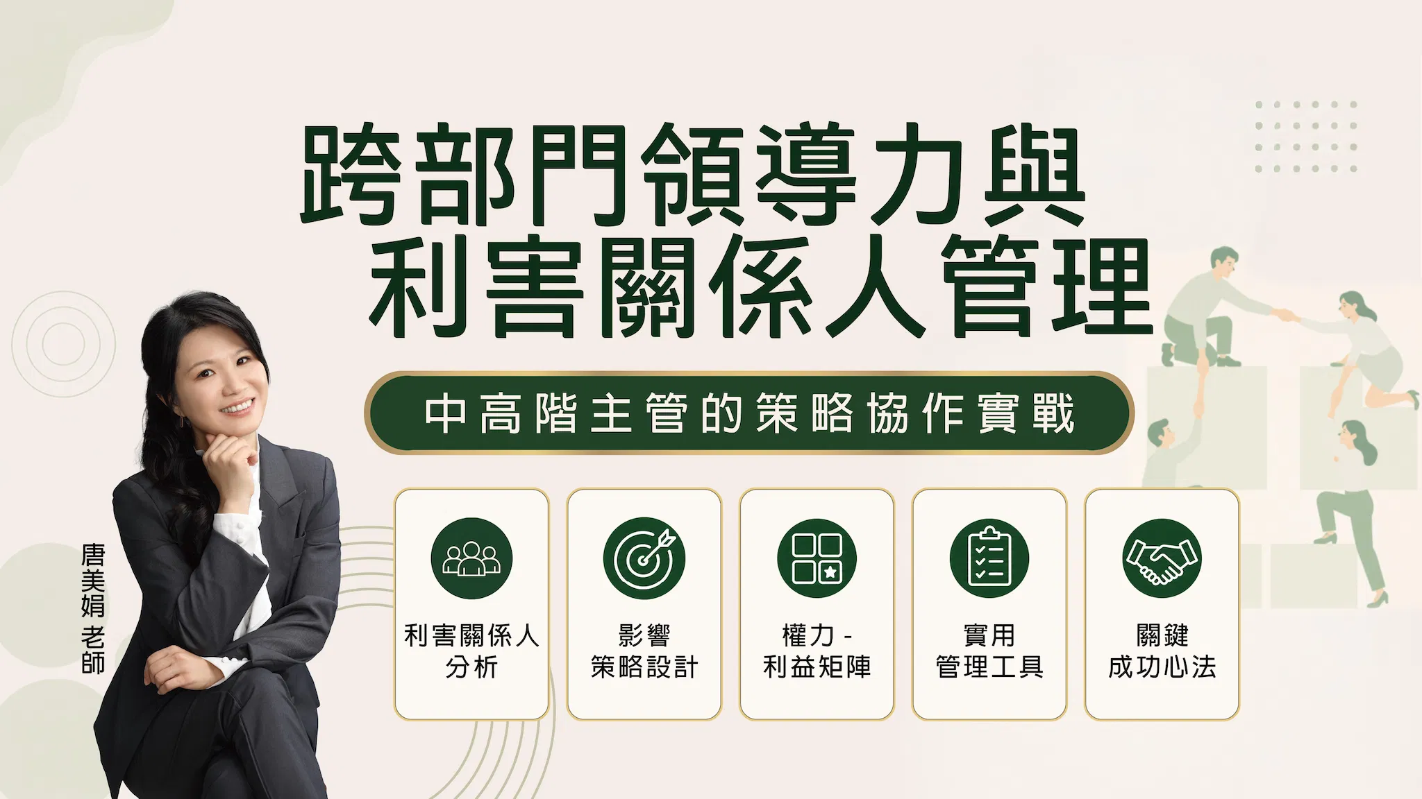 跨部門領導力與利害關係人管理：中高階主管的策略協作實戰