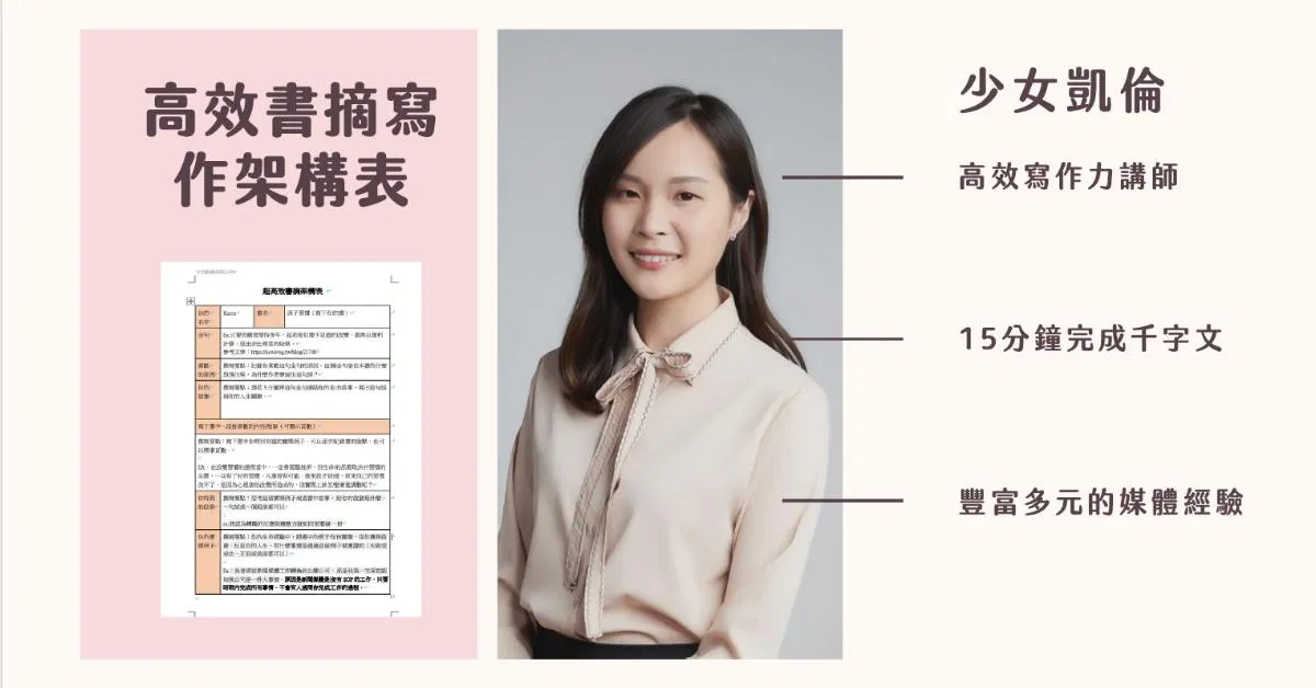 超高效書摘寫作架構表