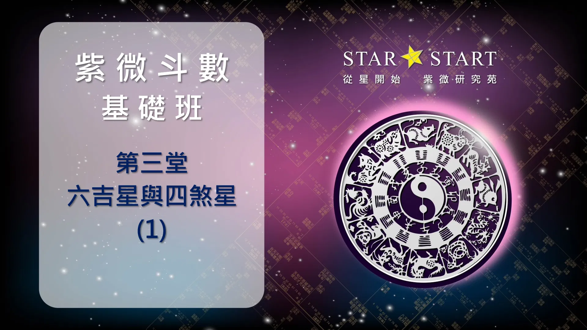 基礎班 第三堂 六吉星與四煞星-1 (文昌、文曲、左輔)