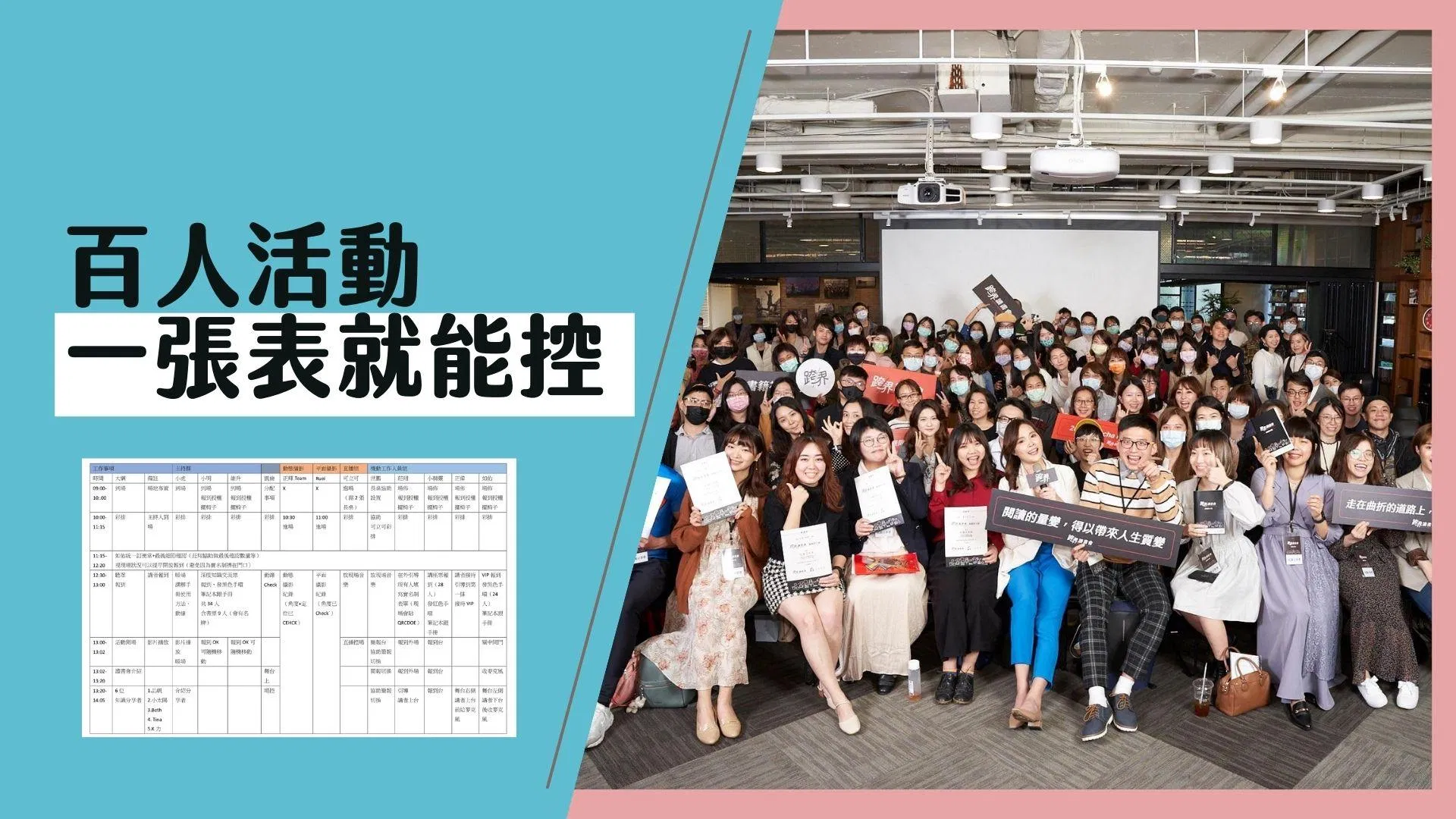 辦理百人活動的細流規劃表