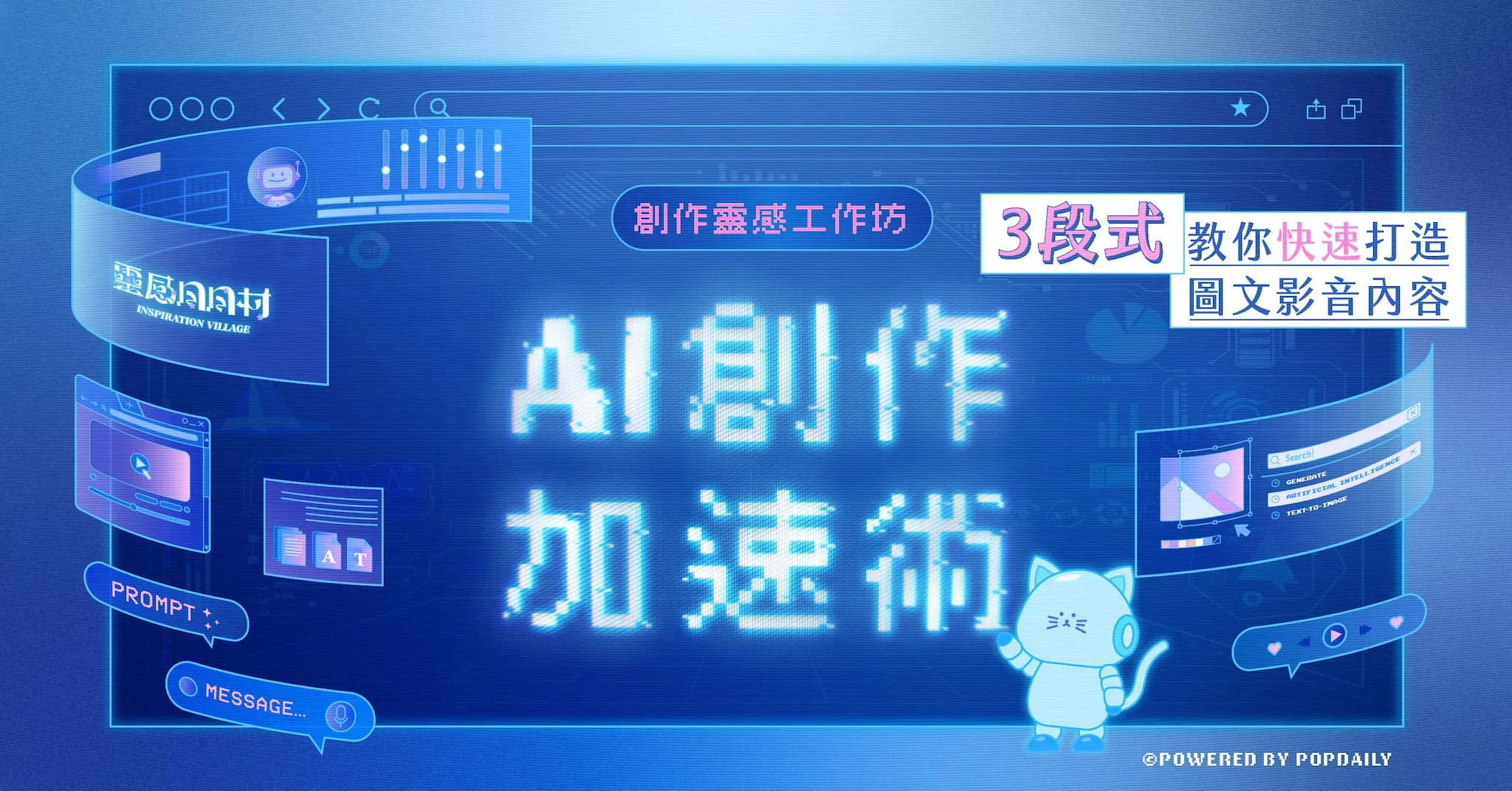 創作靈感工作坊——AI創作加速術! 3段式教你快速打造圖文影音內容(已結束)