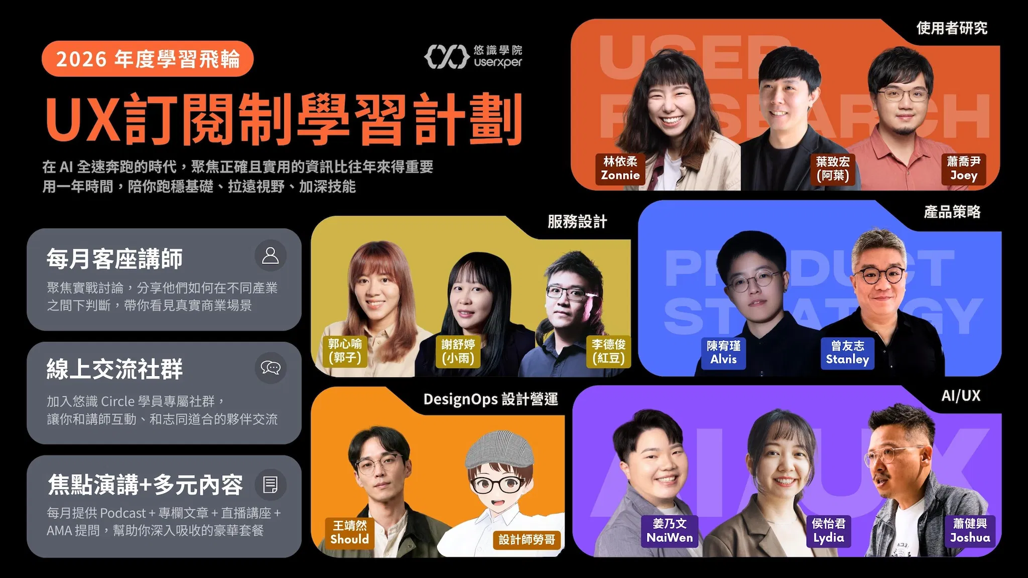 2026 UX 訂閱制學習計劃｜陪你把 UX 技巧與經驗，淬鍊為精準判斷力