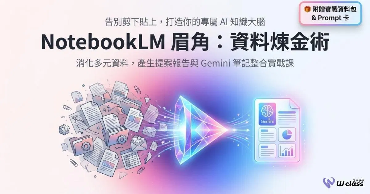 線上課程|NotebookLM 資料煉金術:AI 資料整理、提案報告與知識庫實戰課
