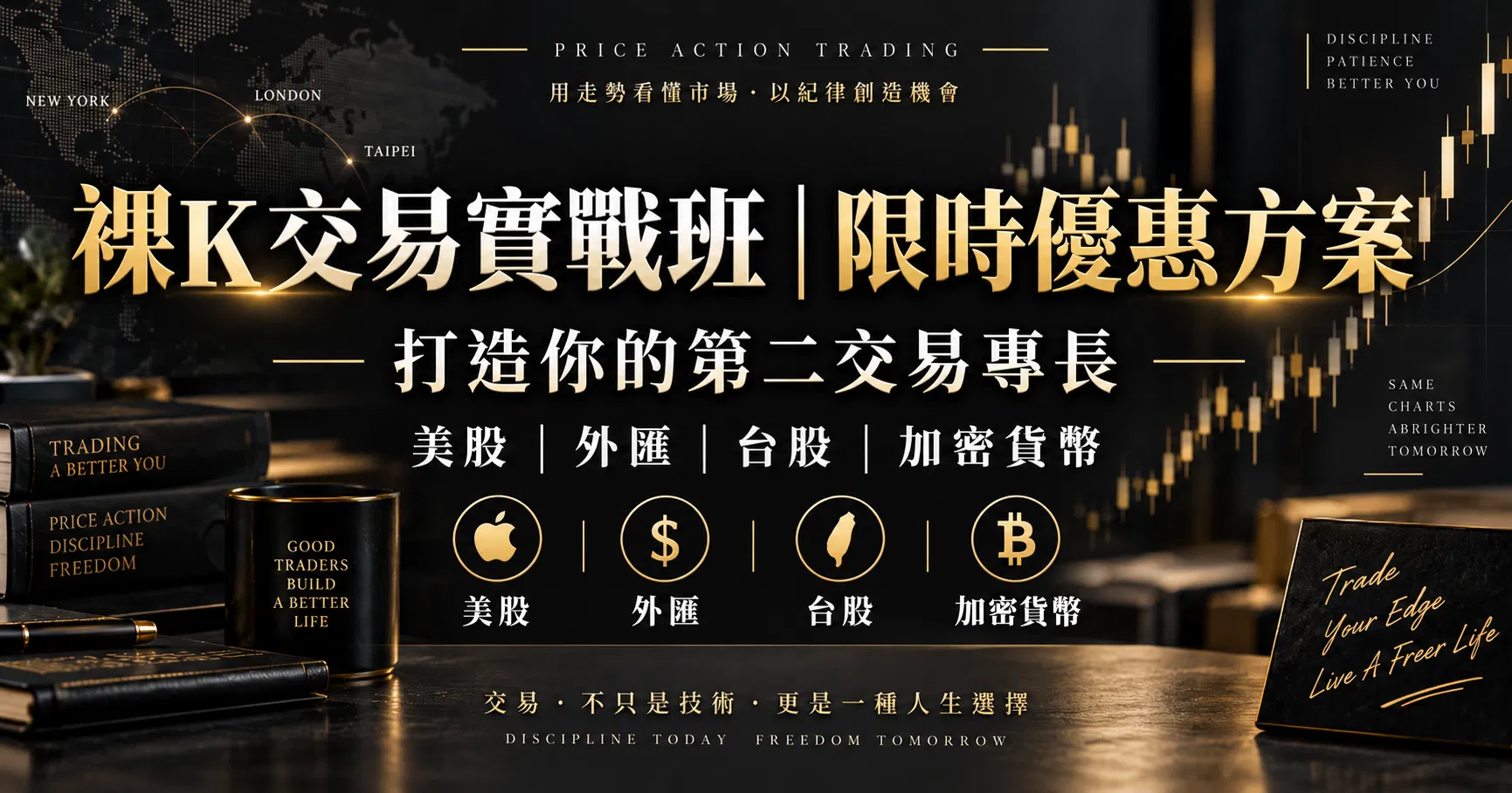 裸K交易實戰班(線上影音+線下實體課) - 裸K交易實戰班｜限時優惠方案