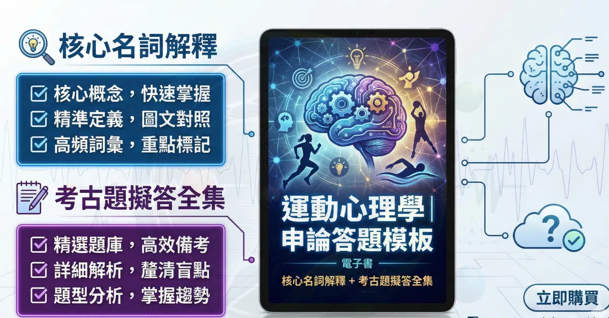 單科《運動心理學｜申論答題模板》核心名詞解釋 ＋ 考古題擬答全集