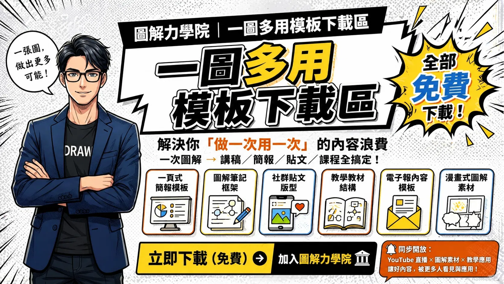 圖解力學院｜一圖多用模板下載區