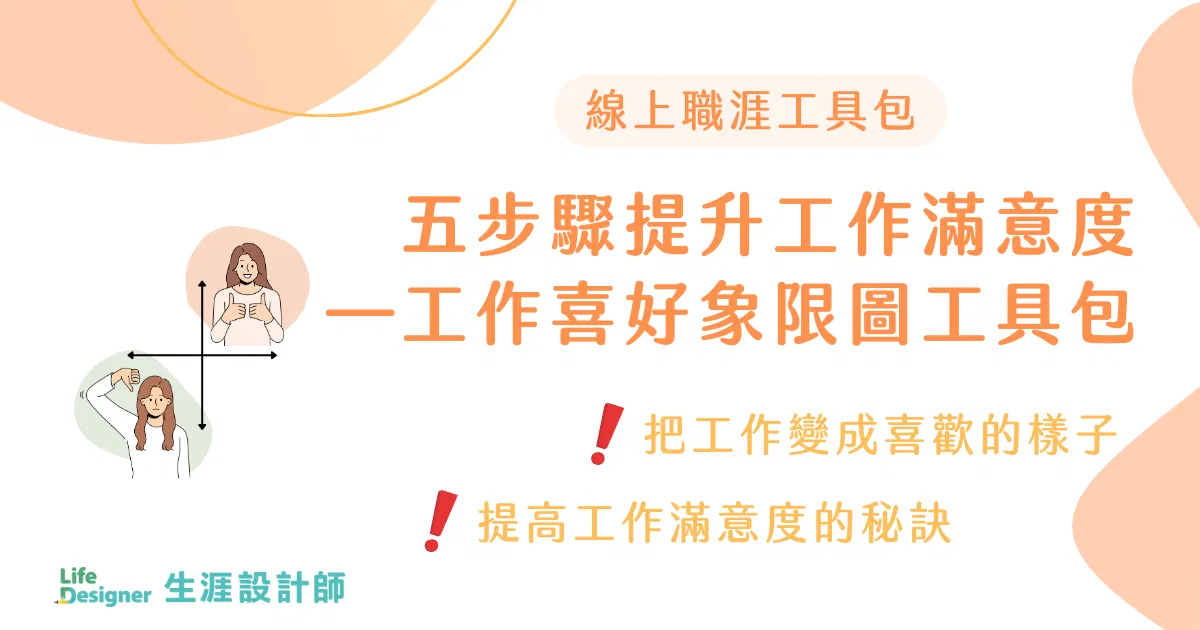 【線上職涯工具包】五步驟提升工作滿意度—工作喜好象限圖工具包