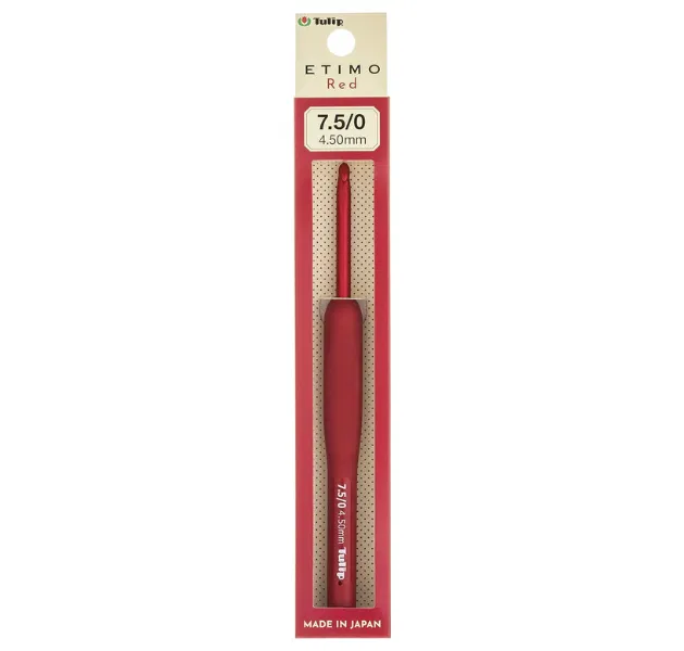 日本廣島TULIP-ETIMO Red 紅色鉤針 7.5/0 號 (4.50 mm) 單支