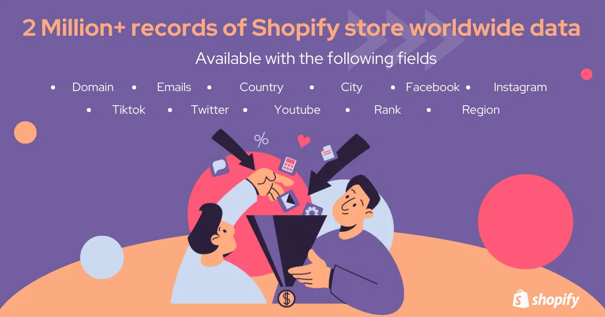 2 Million+ Shopify Stores Leads Data (World Wide)