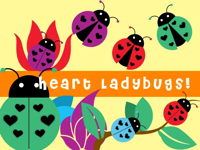Colorful Heart Ladybugs PNG | Teacher Printables & Classroom Decor