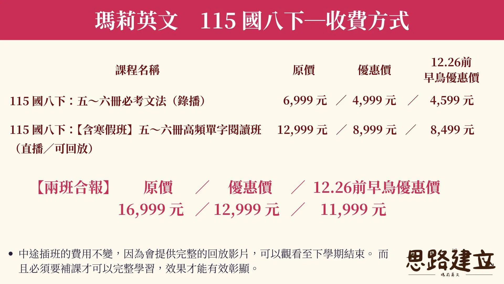 國八下：英文合報方案