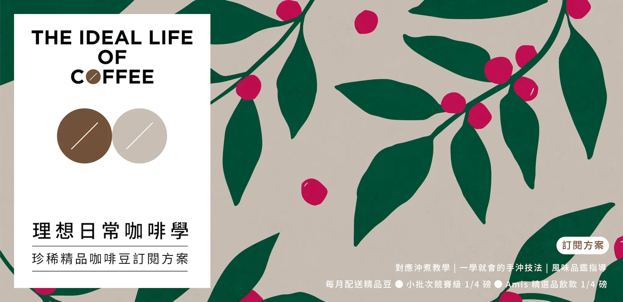 珍稀精品咖啡豆訂閱方案（豆子+課程）僅限台澎金馬地區