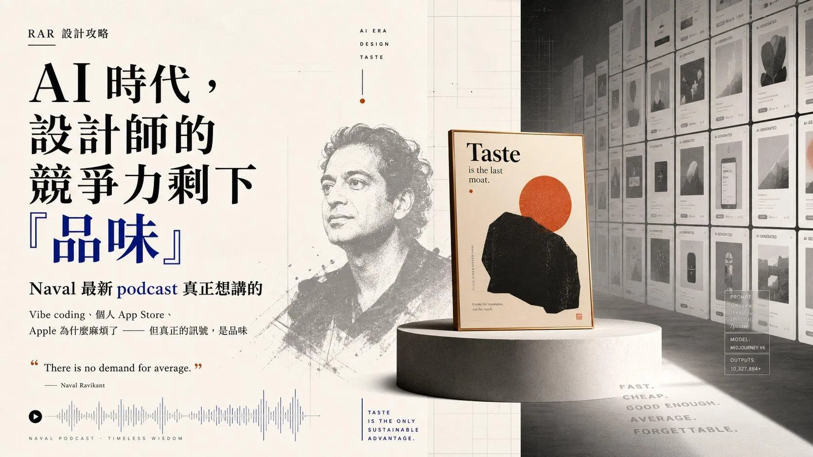 Naval 最新 podcast 真正想講的:AI 時代,設計師的競爭力剩下「品味」