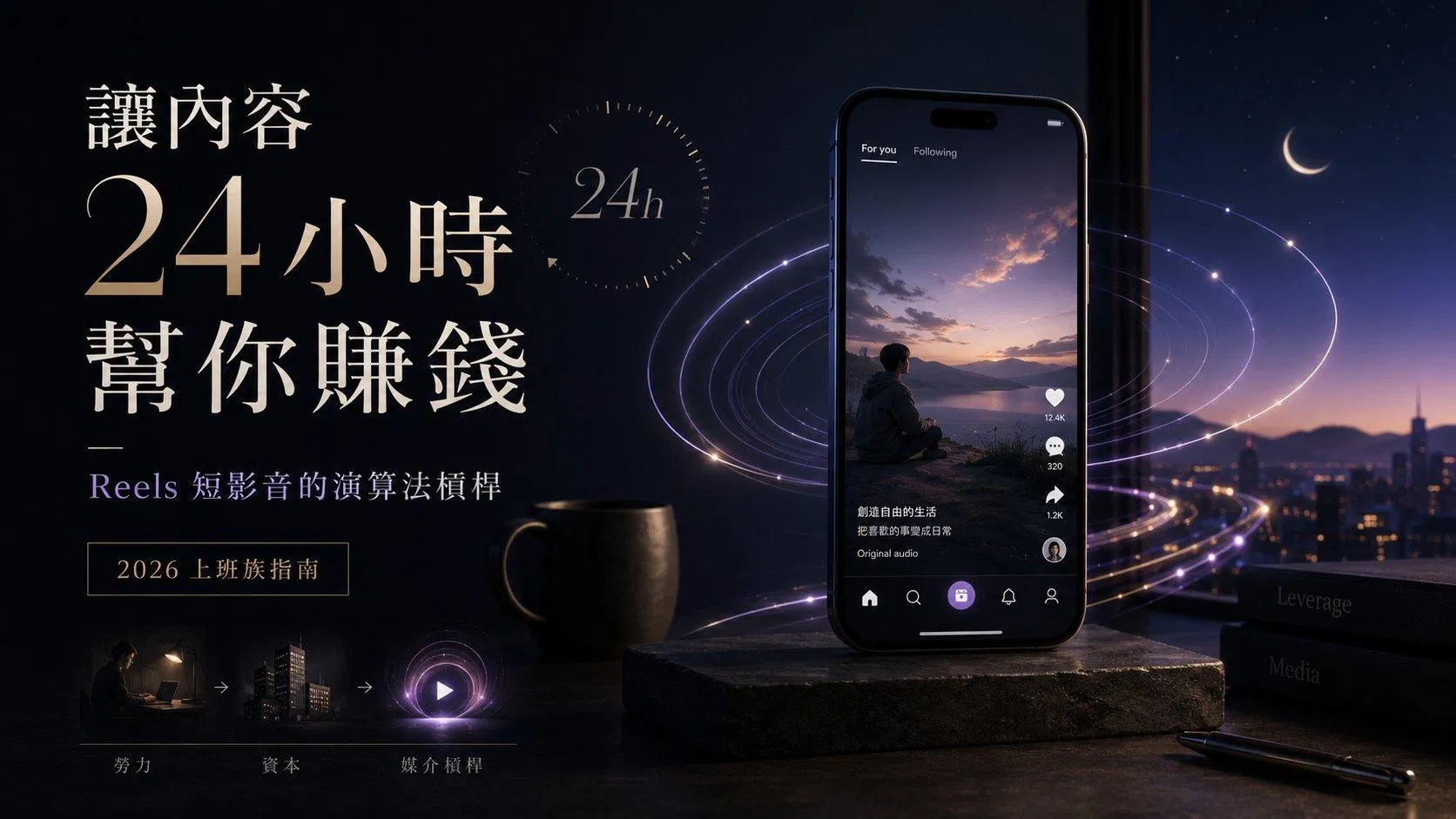 讓內容 24 小時幫你賺錢!Reels 短影音的演算法槓桿(2026 上班族指南)