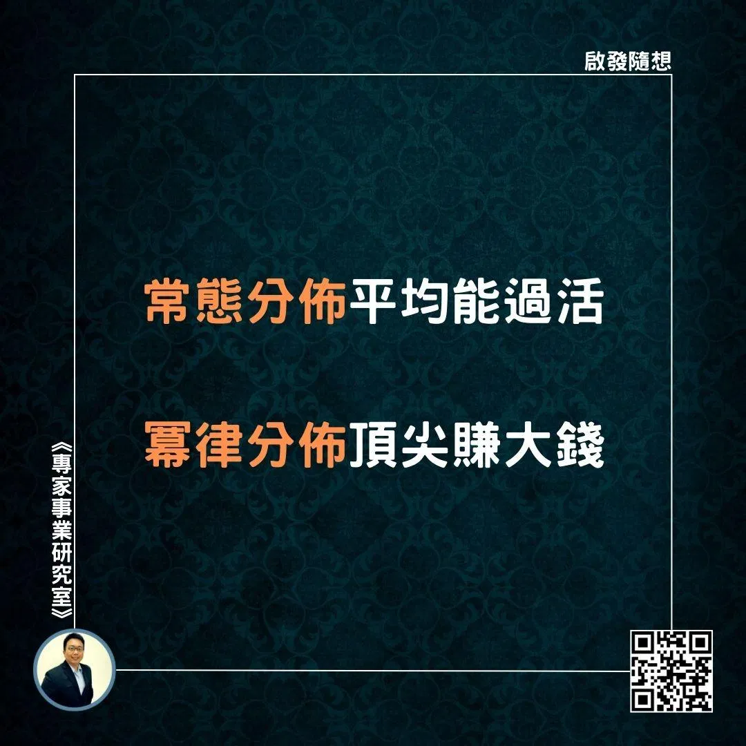 【常態分佈平均能過活，冪律分佈頂尖賺大錢】