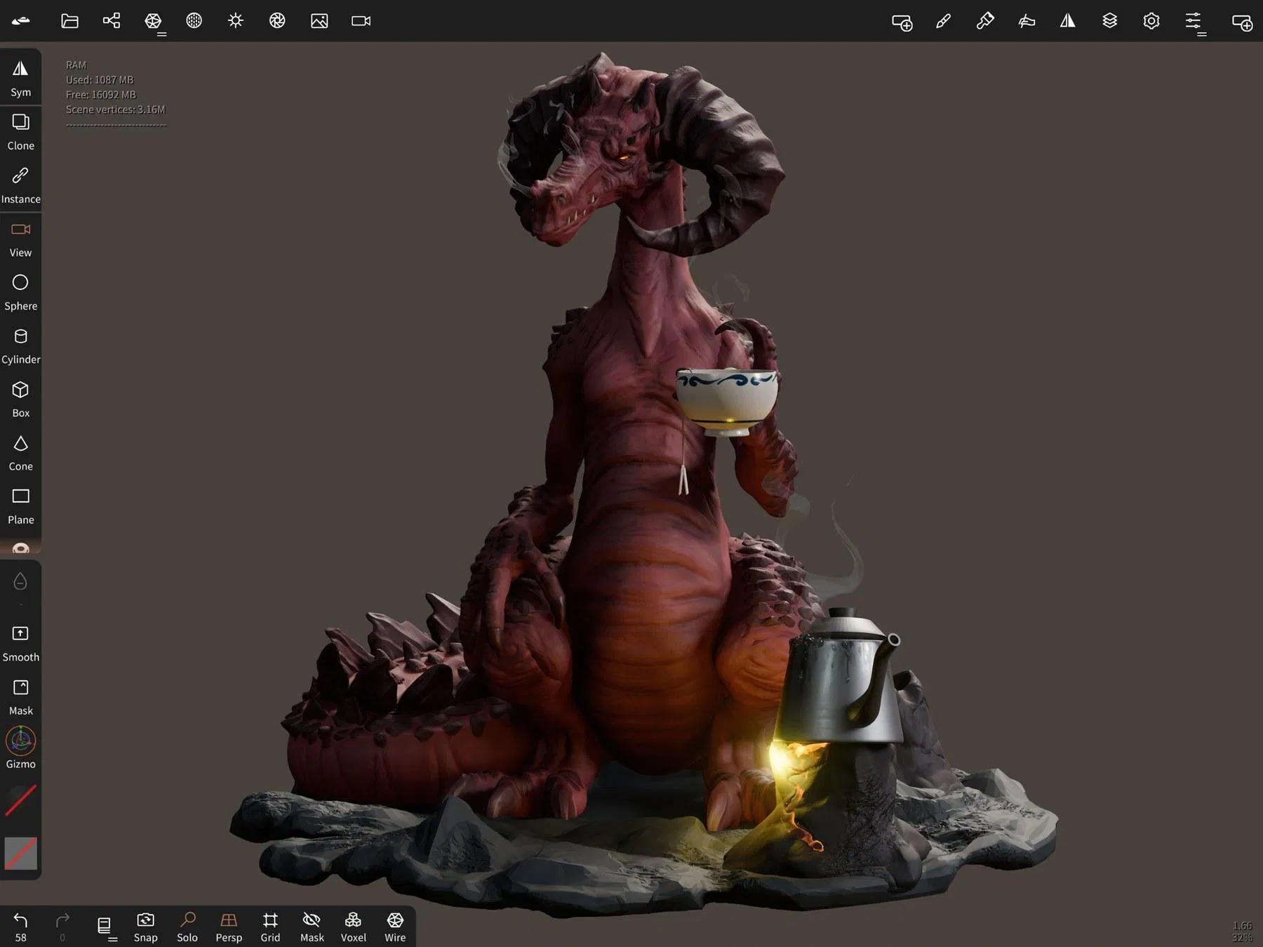 Nomad Sculpt 怎麼用?iPad 3D 雕刻從一顆球到成品的完整入門教學