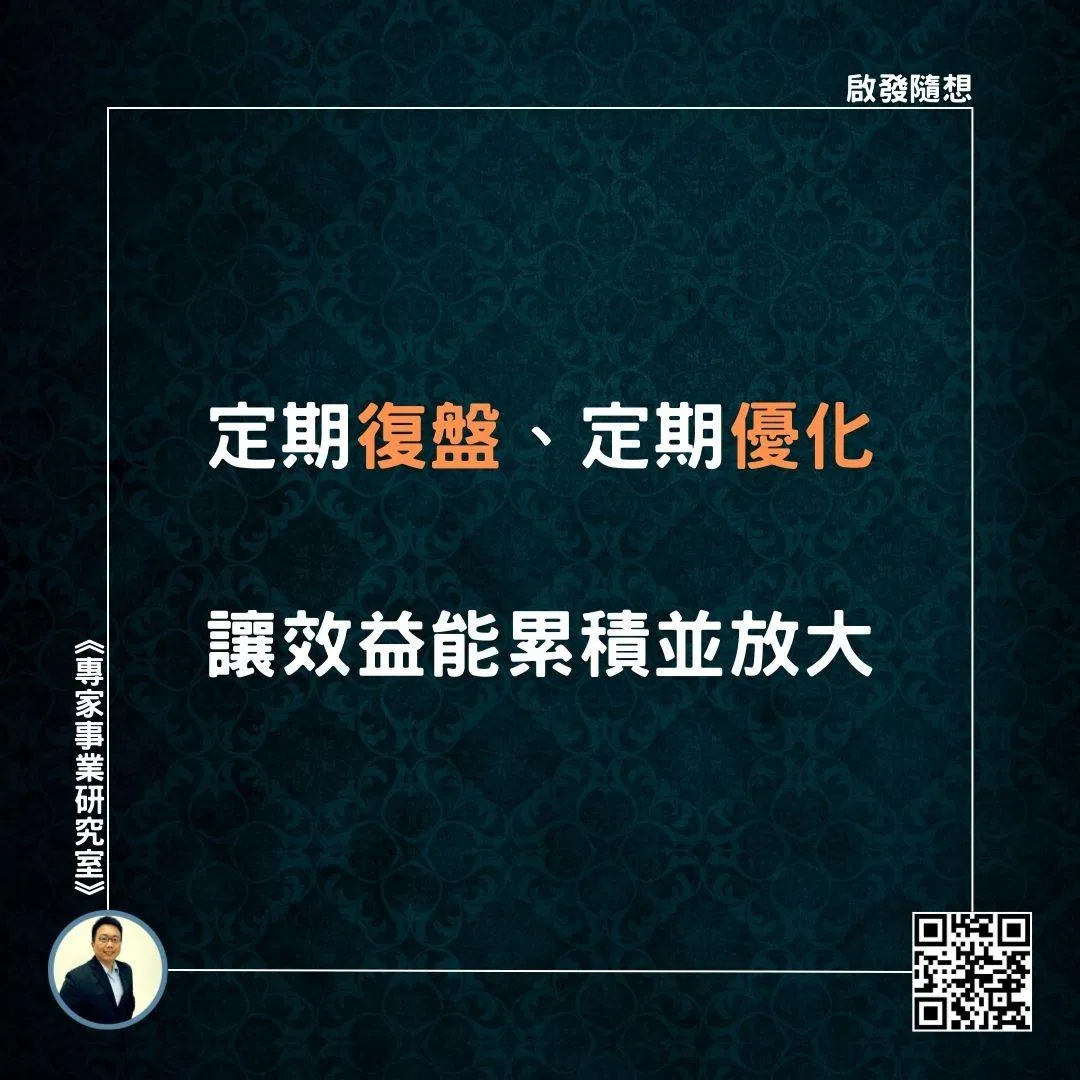 【定期復盤、定期優化，讓效益能累積並放大】