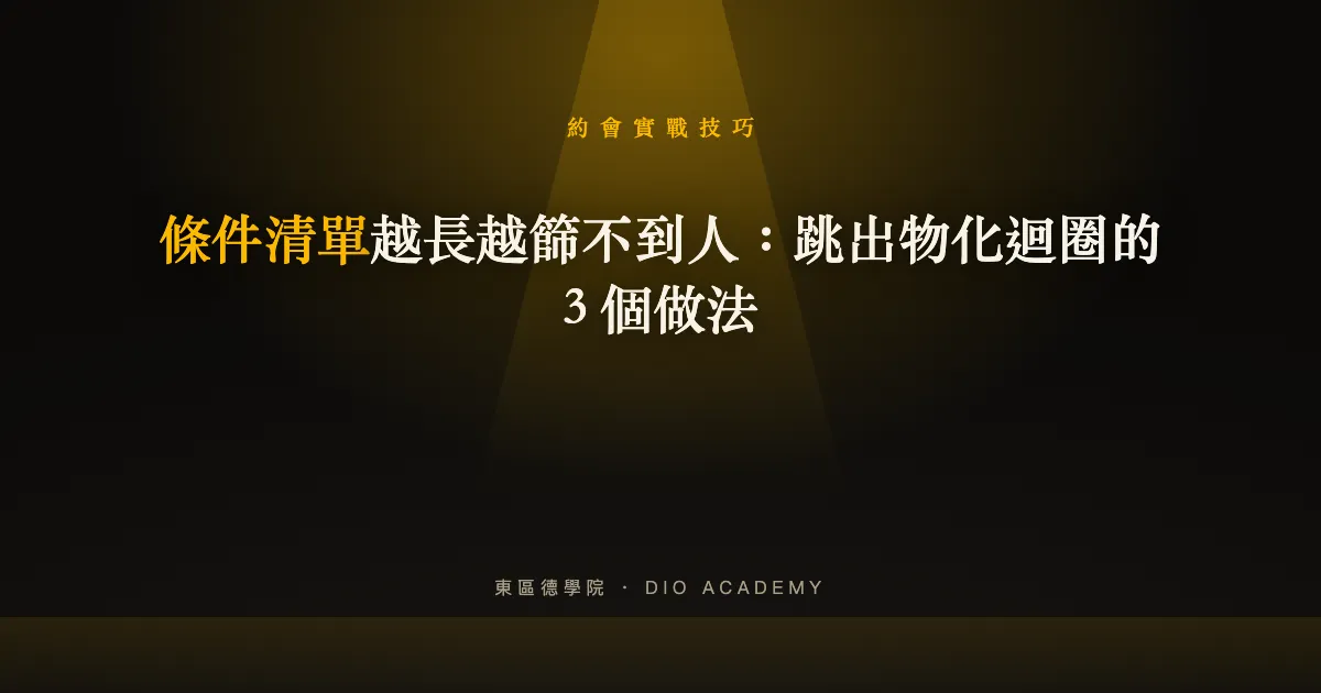 條件清單越長越篩不到人：跳出物化迴圈的 3 個做法