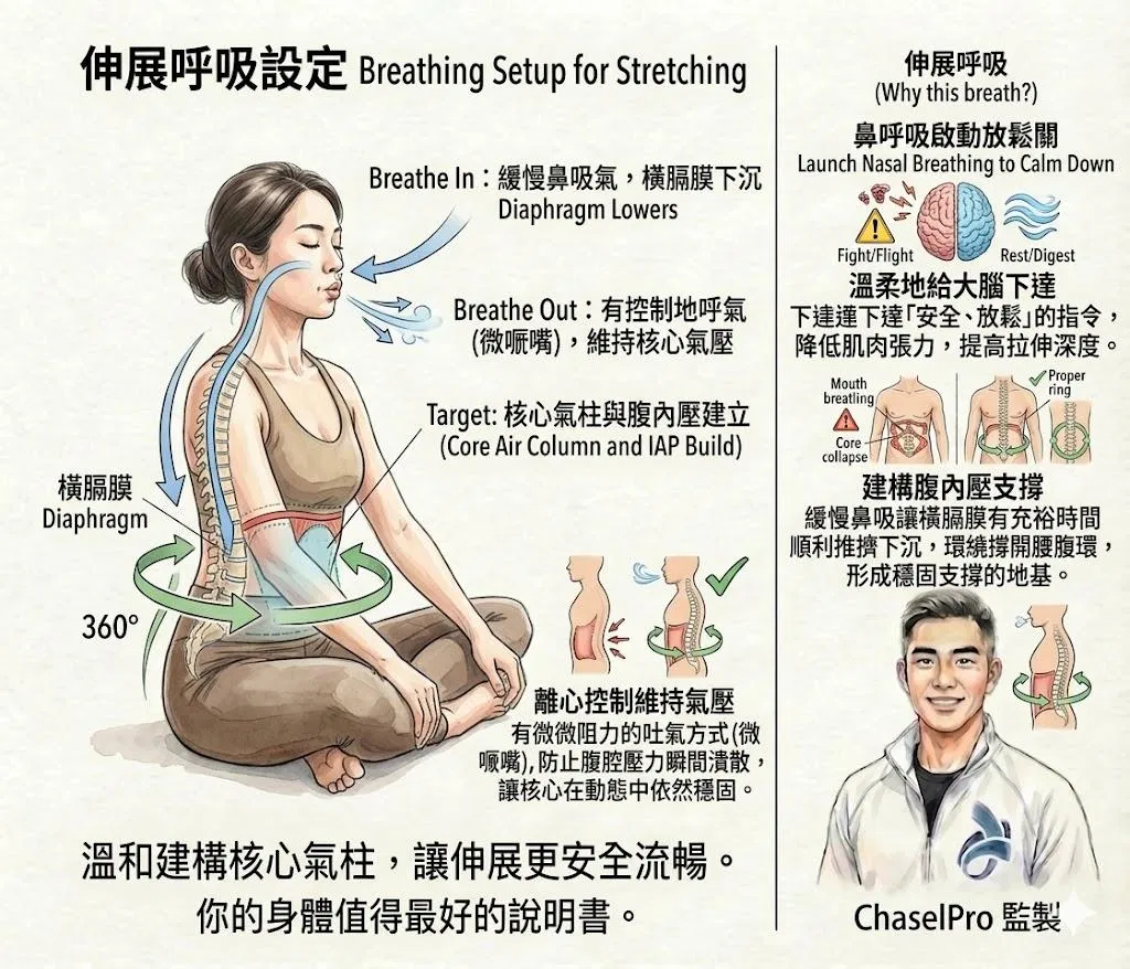 【動作說明書】鼻呼吸與嘴呼吸：溫和建構核心氣柱的底層邏輯