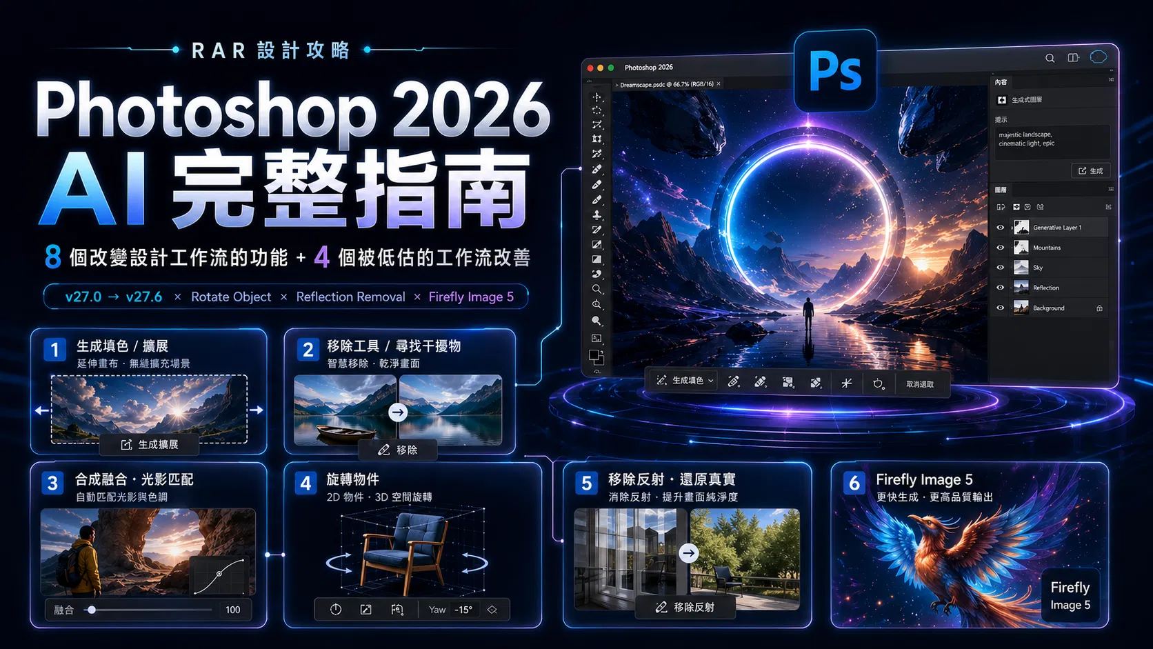 Photoshop 2026 AI 完整指南:8 個改變設計工作流的功能 + 4 個被低估的工作流改善