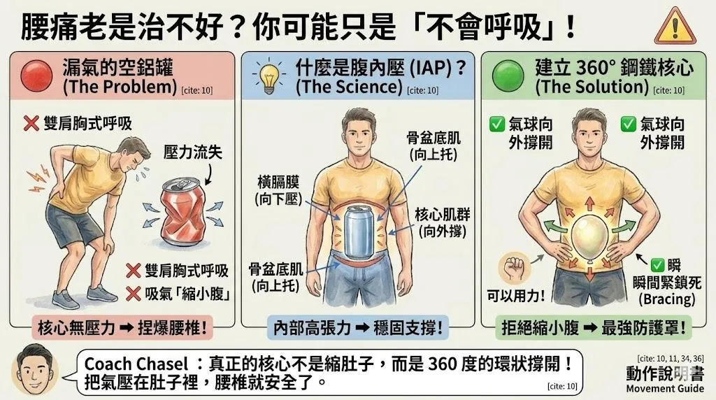 【系統除錯 Debugging】腰痛老是治不好？運動科學告訴你：你可能只是「不會呼吸」！