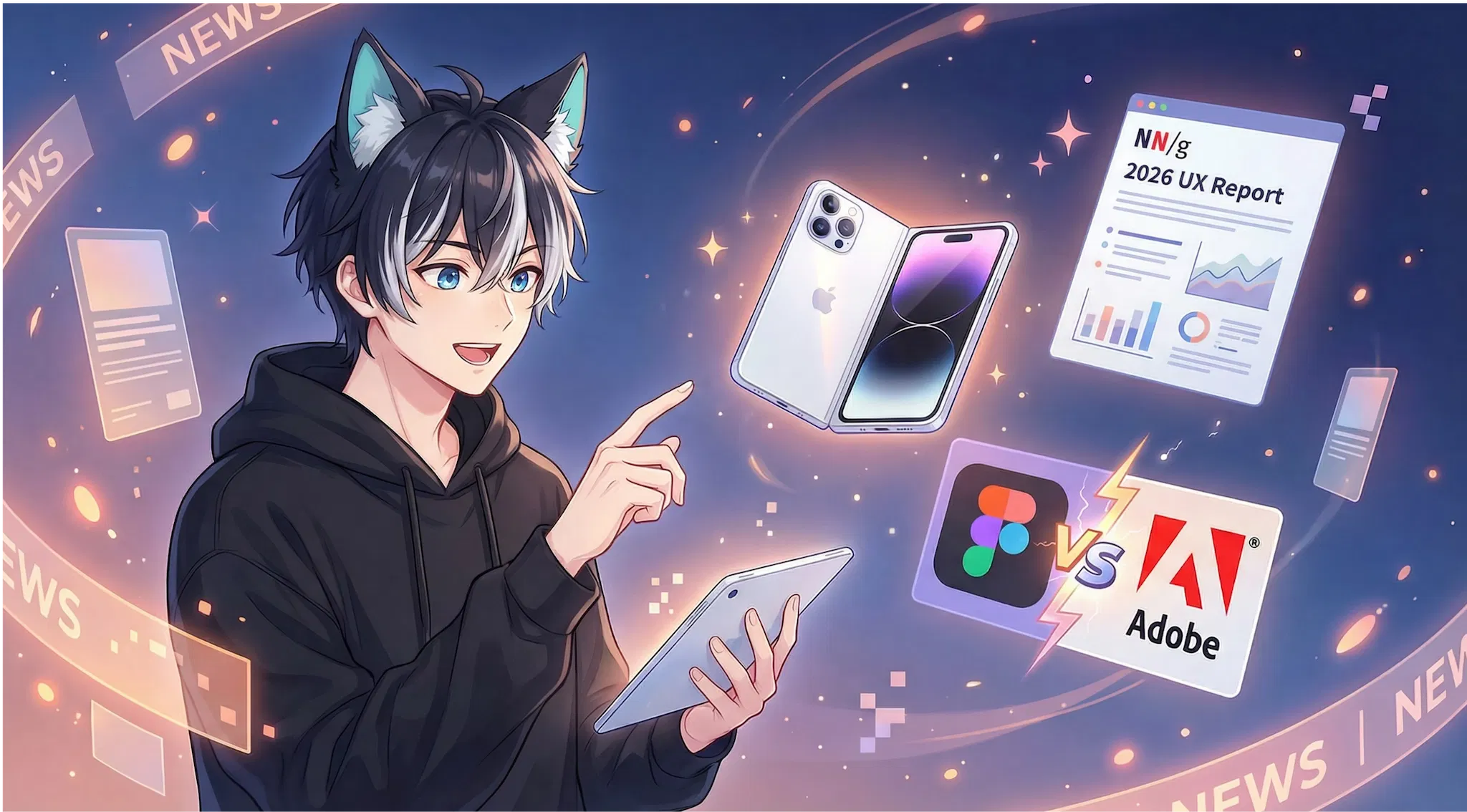 設計圈本週大事：iPhone Fold 設計洩漏、NN/g 2026 UX 報告、Figma vs Adobe 大戰升溫