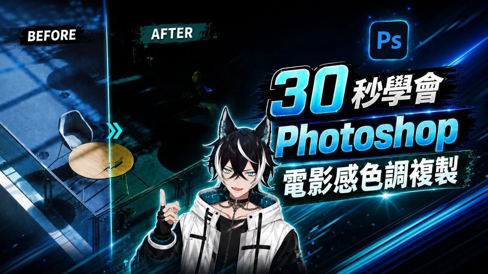 Photoshop 符合顏色怎麼用？一張參考圖複製電影感色調的完整教學