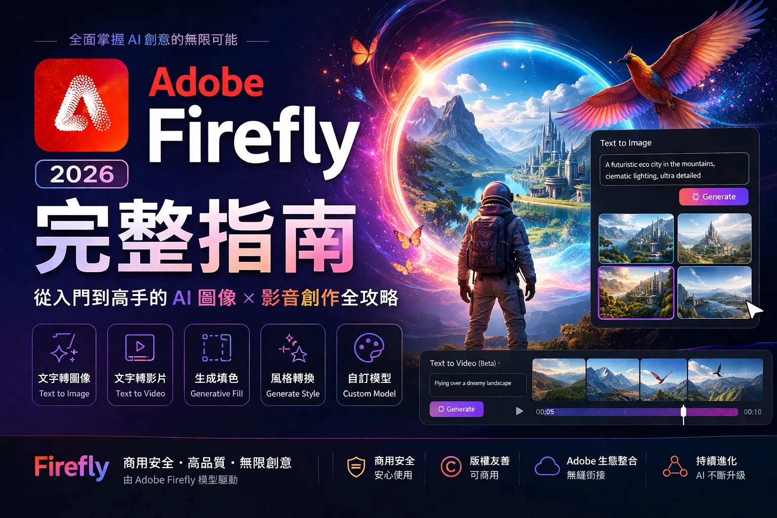 Adobe Firefly 是什麼?2026 全功能完整介紹:AI 創作中樞、Creative Cloud 整合與商用安全解析
