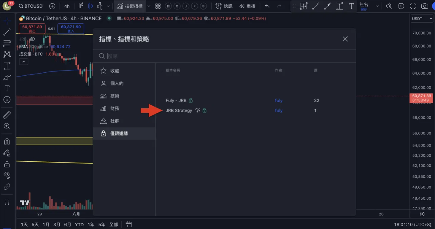 JRB 策略 Tradingview 回測使用教學