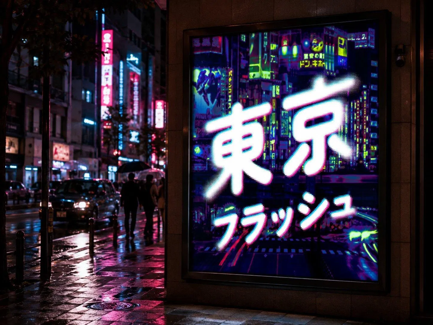 Photoshop 點陣漸變文字怎麼做？彩色網屏＋錯位效果的東京霓虹感教學