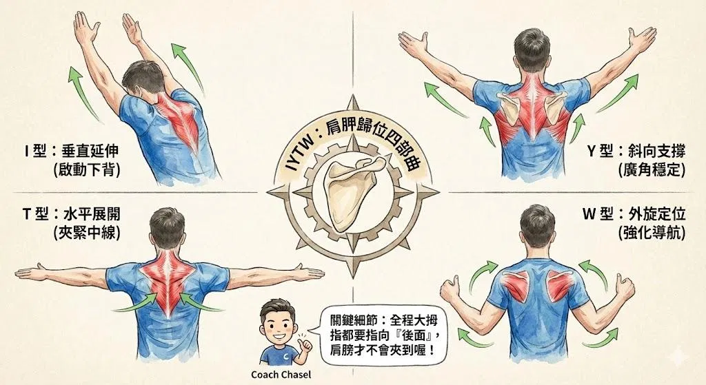 解鎖肩胛骨的「四字密碼」：IYTW 喚醒沈睡背肌！