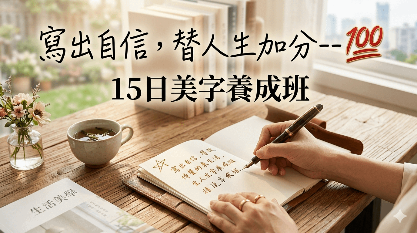 擁有一次重新寫好字的機會❤️ 15日打造吸睛美字/230位學員口碑狂推:獨門學習心法-療癒自我,找回筆尖上的自信-- -💯15日美字養成班/✍️- 重建字體結構,引爆你的字體革命!