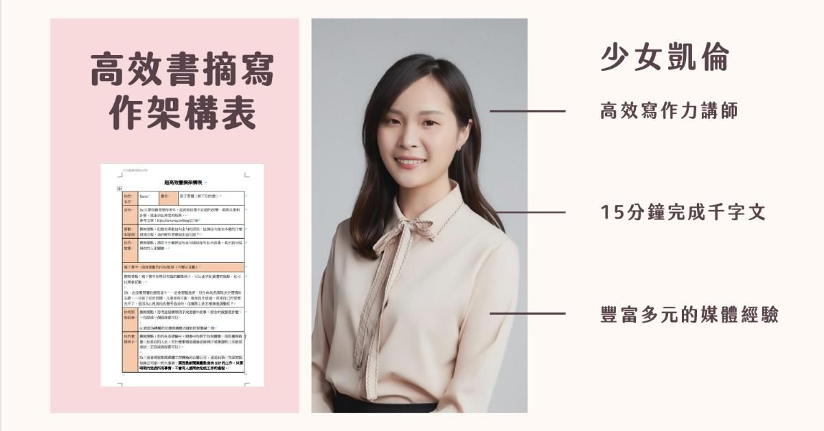 超高效書摘寫作架構表