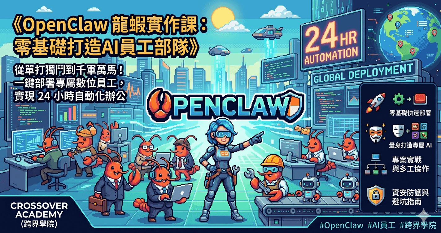 OpenClaw 龍蝦實作課：零基礎打造AI員工部隊