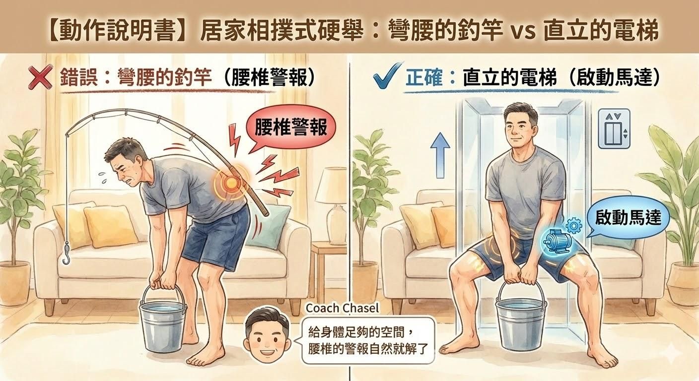 【動作說明書】居家相撲式硬舉：你是彎腰的釣竿，還是直立的電梯？ ​