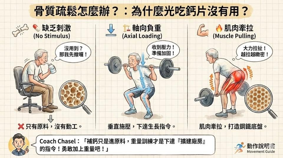 骨質疏鬆只能吃鈣片？重訓才是你骨骼的「終極強化更新檔」！