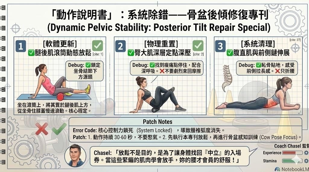 「動作說明書」：系統除錯——骨盆後傾修復專刊
