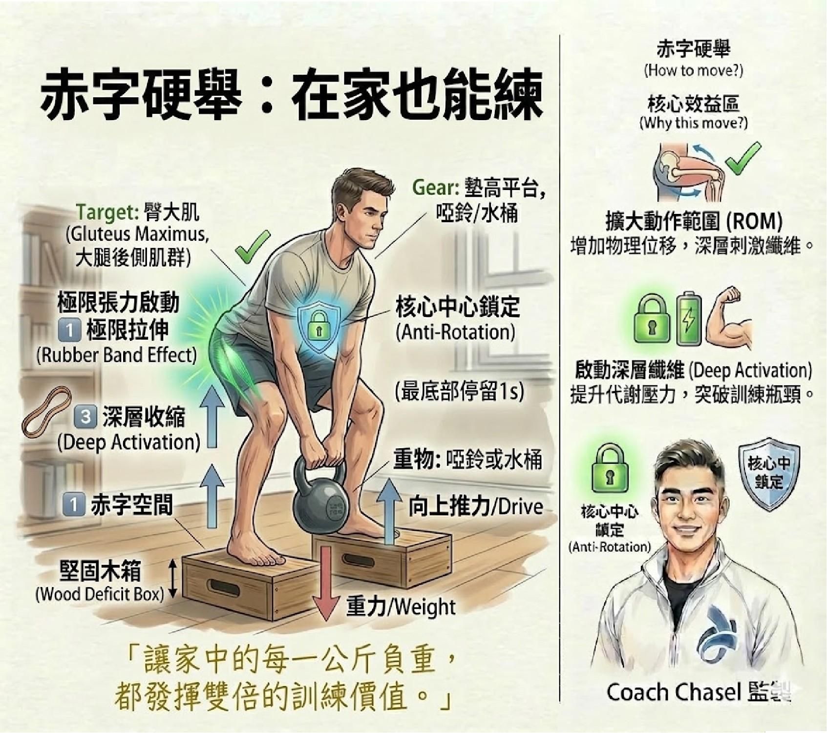 【動作說明書】在家訓練想提升強度？試試赤字硬舉