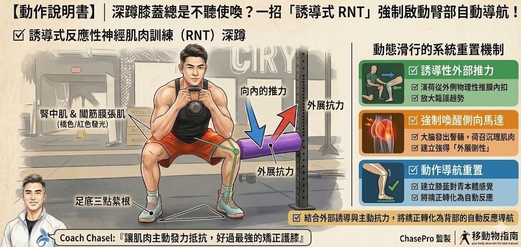 【動作說明書】深蹲膝蓋總是不聽使喚？一招「誘導式滾筒」強制啟動臀部自動導航！