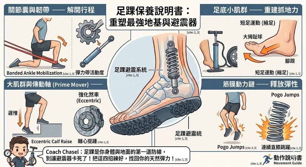 【動作說明書】足踝不是死硬，是「避震器」卡死了！重塑人體最強地基與彈簧。