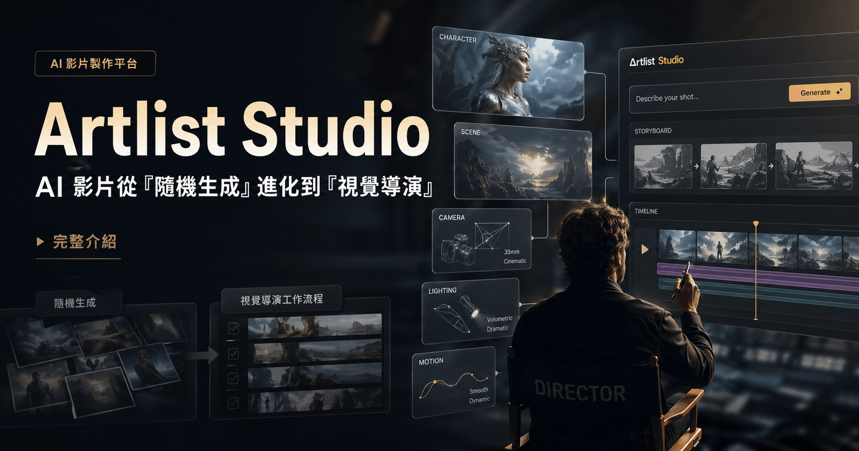 Artlist Studio 完整介紹：AI 影片從「隨機生成」進化到「視覺導演」