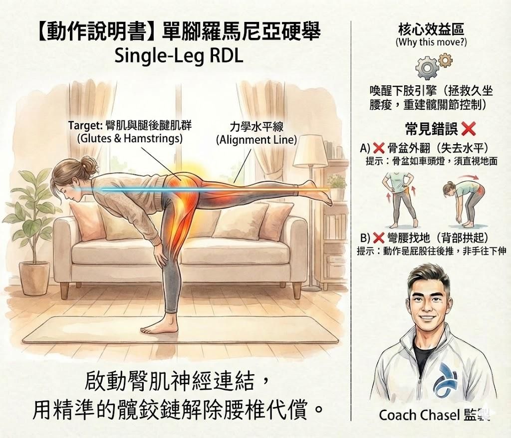 【動作說明書】單腳羅馬尼亞硬舉