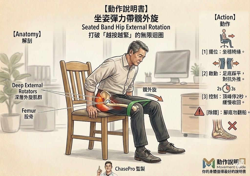 【動作說明書】深層旋轉肌升級：打破「越按越緊」的無限迴圈