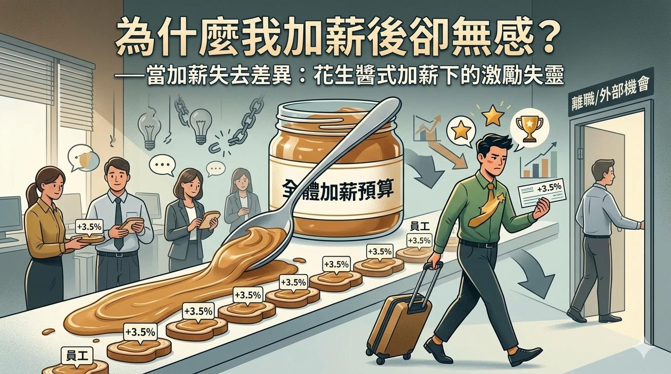 為什麼加薪後員工卻無感？當加薪失去差異：花生醬式加薪下的激勵失靈